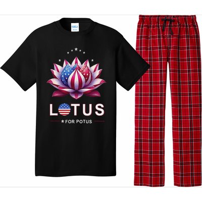 Lotus For Potus Kamala Harris 2024 President Trend Election Pajama Set