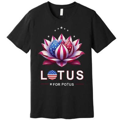 Lotus For Potus Kamala Harris 2024 President Trend Election Premium T-Shirt