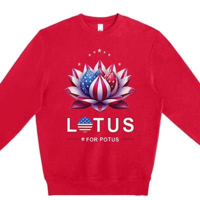 Lotus For Potus Kamala Harris 2024 President Trend Election Premium Crewneck Sweatshirt