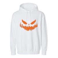 Lantern Face Pumpkin Scary Halloween Costume Funny Garment-Dyed Fleece Hoodie