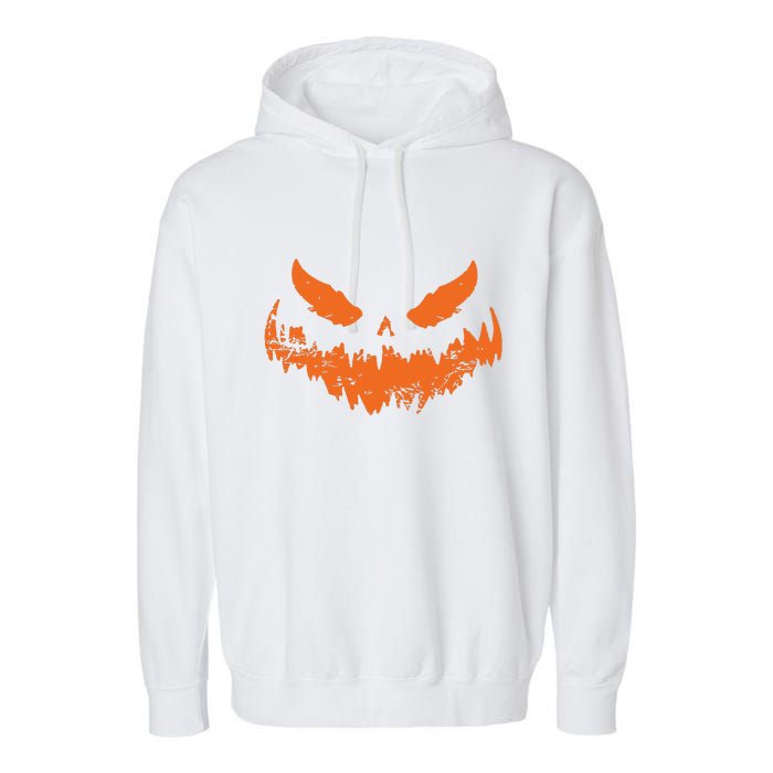 Lantern Face Pumpkin Scary Halloween Costume Funny Garment-Dyed Fleece Hoodie