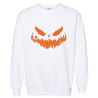 Lantern Face Pumpkin Scary Halloween Costume Funny Garment-Dyed Sweatshirt