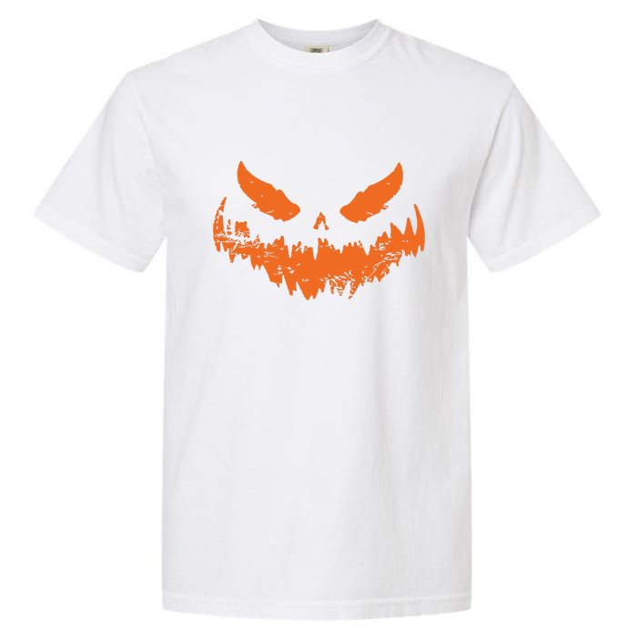 Lantern Face Pumpkin Scary Halloween Costume Funny Garment-Dyed Heavyweight T-Shirt