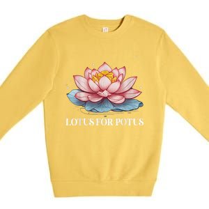 Lotus For Potus Kamala Harris President Campaign 2024 Premium Crewneck Sweatshirt