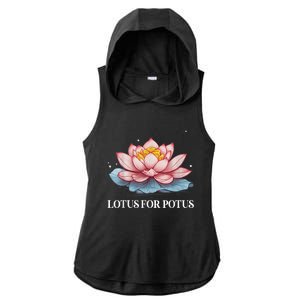 Lotus For Potus Kamala Harris President Campaign 2024 Ladies PosiCharge Tri-Blend Wicking Draft Hoodie Tank