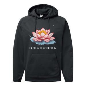 Lotus For Potus Kamala Harris President Campaign 2024 Performance Fleece Hoodie