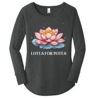 Lotus For Potus Kamala Harris President Campaign 2024 Women's Perfect Tri Tunic Long Sleeve Shirt