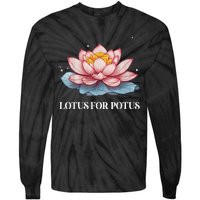 Lotus For Potus Kamala Harris President Campaign 2024 Tie-Dye Long Sleeve Shirt