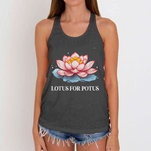 Lotus For Potus Kamala Harris President Campaign 2024 Women's Knotted Racerback Tank