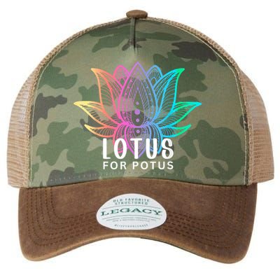 Lotus For Potus Kamala Harris Support Design Election 2024 Legacy Tie Dye Trucker Hat