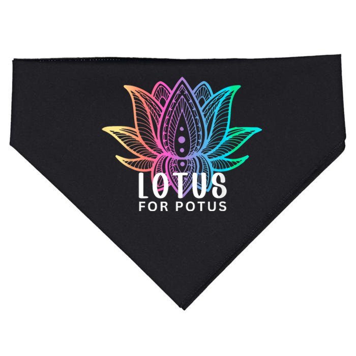 Lotus For Potus Kamala Harris Support Design Election 2024 USA-Made Doggie Bandana