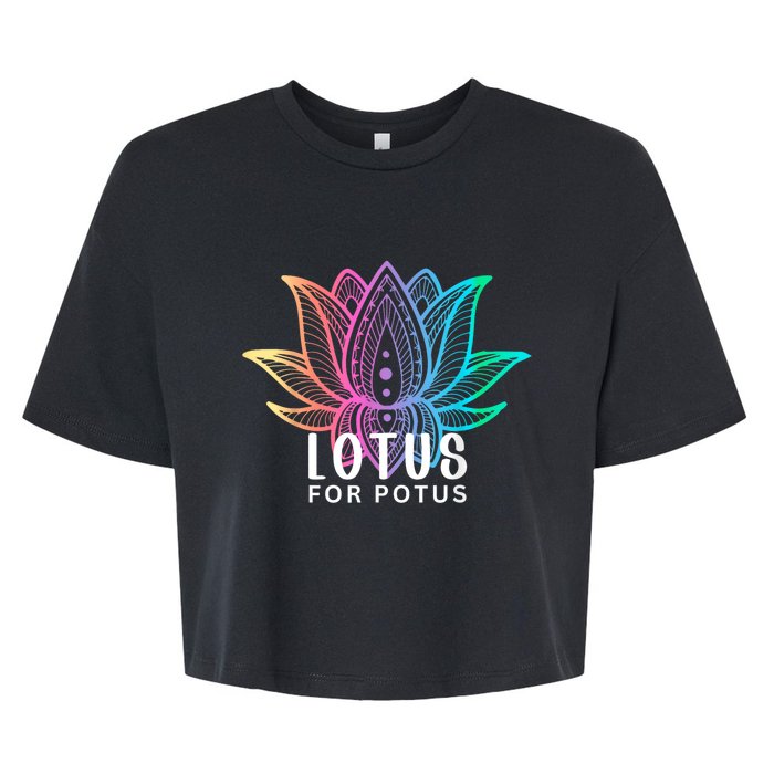 Lotus For Potus Kamala Harris Support Design Election 2024 Bella+Canvas Jersey Crop Tee