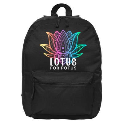 Lotus For Potus Kamala Harris Support Design Election 2024 16 in Basic Backpack