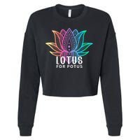 Lotus For Potus Kamala Harris Support Design Election 2024 Cropped Pullover Crew