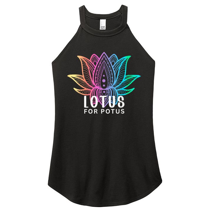 Lotus For Potus Kamala Harris Support Design Election 2024 Women's Perfect Tri Rocker Tank