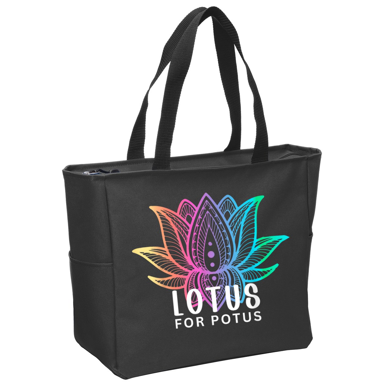 Lotus For Potus Kamala Harris Support Design Election 2024 Zip Tote Bag
