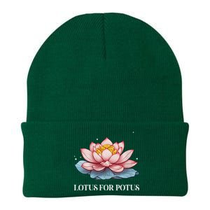 Lotus For Potus Kamala Harris President Campaign 2024 Knit Cap Winter Beanie