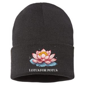 Lotus For Potus Kamala Harris President Campaign 2024 Sustainable Knit Beanie