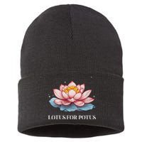 Lotus For Potus Kamala Harris President Campaign 2024 Sustainable Knit Beanie