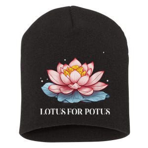 Lotus For Potus Kamala Harris President Campaign 2024 Short Acrylic Beanie