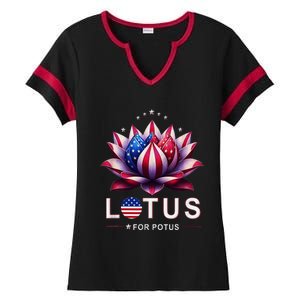 Lotus For Potus Kamala Harris 2024 Ladies Halftime Notch Neck Tee