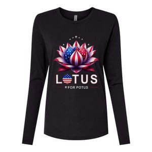 Lotus For Potus Kamala Harris 2024 Womens Cotton Relaxed Long Sleeve T-Shirt