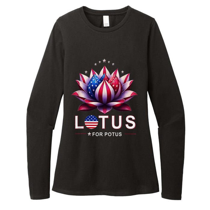 Lotus For Potus Kamala Harris 2024 Womens CVC Long Sleeve Shirt