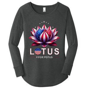 Lotus For Potus Kamala Harris 2024 Women's Perfect Tri Tunic Long Sleeve Shirt