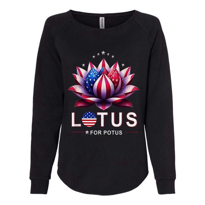 Lotus For Potus Kamala Harris 2024 Womens California Wash Sweatshirt