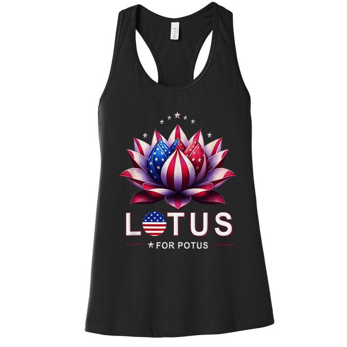 Lotus For Potus Kamala Harris 2024 Women's Racerback Tank