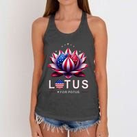 Lotus For Potus Kamala Harris 2024 Women's Knotted Racerback Tank