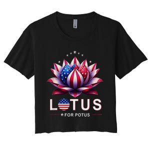 Lotus For Potus Kamala Harris 2024 Women's Crop Top Tee