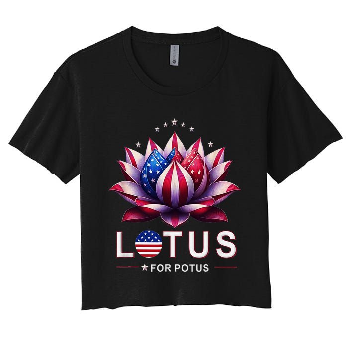 Lotus For Potus Kamala Harris 2024 Women's Crop Top Tee