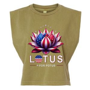 Lotus For Potus Kamala Harris 2024 Garment-Dyed Women's Muscle Tee