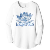 Lotus For Potus Kamala Harris 2024 Election Distressed Women's Perfect Tri Tunic Long Sleeve Shirt