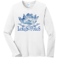 Lotus For Potus Kamala Harris 2024 Election Distressed Ladies Long Sleeve Shirt