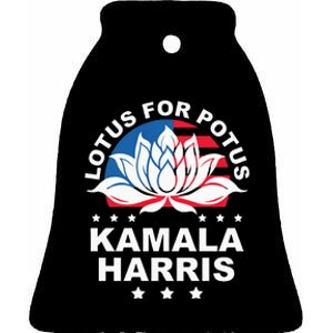 Lotus For Potus Kamala Harris 2024 For President Elections Ceramic Bell Ornament