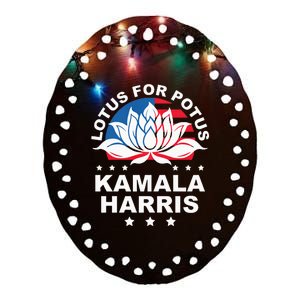 Lotus For Potus Kamala Harris 2024 For President Elections Ceramic Oval Ornament