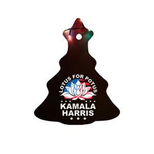 Lotus For Potus Kamala Harris 2024 For President Elections Ceramic Tree Ornament