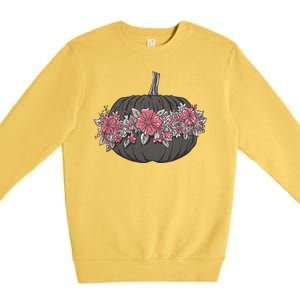 Lovely Flowered Pumpkin Premium Crewneck Sweatshirt