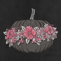 Lovely Flowered Pumpkin 7 Panel Mesh Trucker Snapback Hat