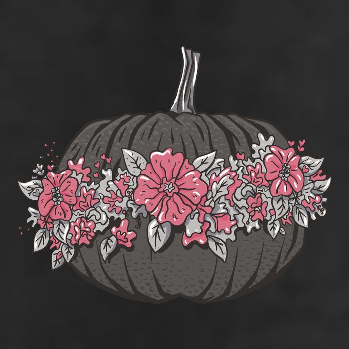 Lovely Flowered Pumpkin 7 Panel Mesh Trucker Snapback Hat