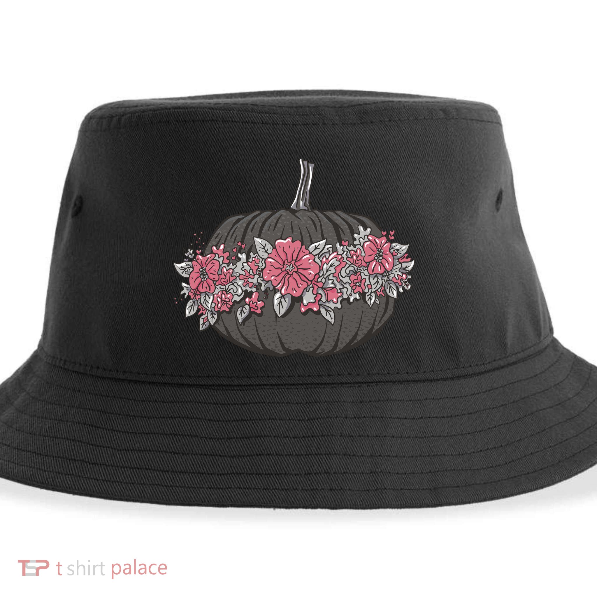 Lovely Flowered Pumpkin Sustainable Bucket Hat
