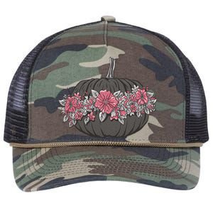 Lovely Flowered Pumpkin Retro Rope Trucker Hat Cap