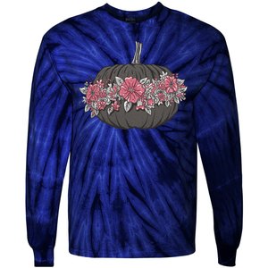 Lovely Flowered Pumpkin Tie-Dye Long Sleeve Shirt