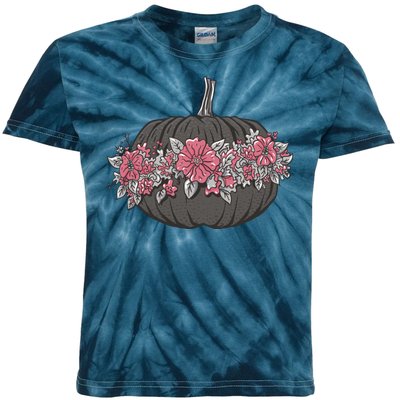 Lovely Flowered Pumpkin Kids Tie-Dye T-Shirt