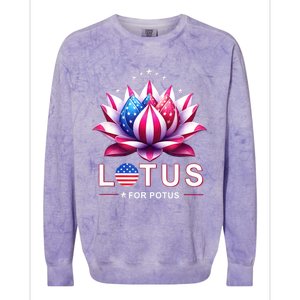 Lotus For Potus Kamala Harris 2024 President Trend Election Colorblast Crewneck Sweatshirt