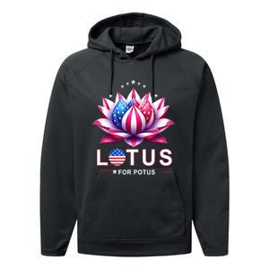 Lotus For Potus Kamala Harris 2024 President Trend Election Performance Fleece Hoodie