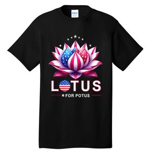 Lotus For Potus Kamala Harris 2024 President Trend Election Tall T-Shirt