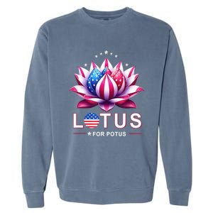 Lotus For Potus Kamala Harris 2024 President Trend Election Garment-Dyed Sweatshirt